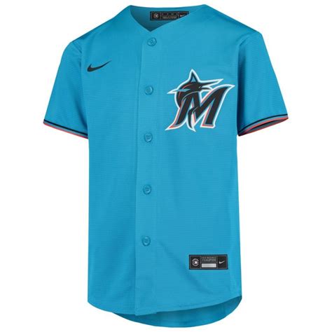 miami marlins nike youth alternate replica team jersey - blue|miami marlins youth jersey.